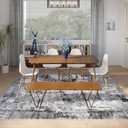 8x10 Rug Washable Boho Rug Soft Large Area Rug Non-Slip Non-Shedding Faux Wool Vintage Rug for Living Room, Farmhouse, Dining Room, Indoor, Kids Playroom, Grey and Black