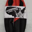 Luxury Suede Steering Wheel Cover for Cars, Soft Leather Padded Wheels Cover for Sedan, SUV, Auto Interior Accessories, Thin Car Handle Cover, Universal Fit, Anti Slip, 14-15in, Red (Standard Size[14"1/2-15"](37-38cm))