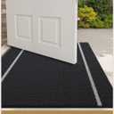Color&Geometry Front Door Mats Outdoor Doormat for Outside Entry Home Entrance Back Porch Patio Waterproof | Heavy Duty Non-Slip Outdoors Floor Welcome Matts Exterior - 17"x29" Black