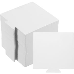 uxcell 100pcs Mini Cake Boards, Mousse Cake Cardboards Square Cake Bases Plates Cupcake Dessert Displays Base Tray for Cupcakes, Cakes, Pastries, Dessert Base - Grease Proof (White) (3.3 x 3.6 inch)
