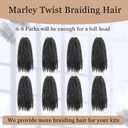 Marley Twist Braiding Hair 30 inch Afro Kinky Curly Crochet Braids 8 Packs Cuban Twist Crochet Braids Synthetic Low Maintenance Skin-Friendly Marley Hair Extensions(1B, Packs of 8)