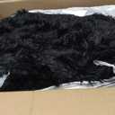 Tuddrom Decorative Extra Soft Faux Fur Throw Blanket 50" x 60",Reversible Fuzzy Long Hair Shaggy Throw Blankets, Fluffy Cozy Plush Fleece Comfy Microfiber Fur Blanket for Couch Sofa Bed, Black (Throw-50" x 60")