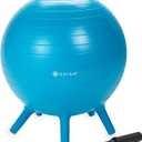 Gaiam Kids Stay-N-Play Children's Balance Ball - Flexible School Chair Active Classroom Desk Alternative Seating Built-In Stay-Put Soft Stability Legs, Includes Air Pump (45cm, Blue)