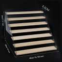 7 Tier Acrylic Wooden Display Stand, Clear Acrylic and Wood Tiered Display Shelf Rack, 15.7 Inch Step Ladder Riser for Cupcakes Perfumes Figures Collectibles (7 tier wood color)