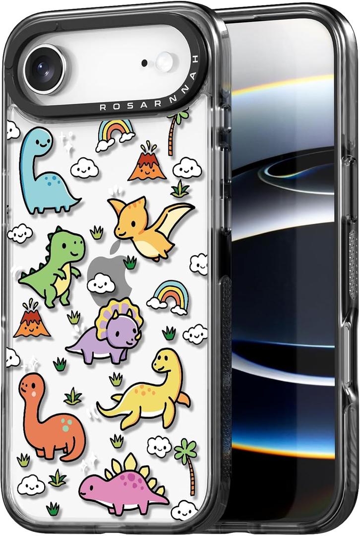 for iPhone Air Case Cute - Durable Shockproof 6.6 ft Drop Impact Phone Case - Funny Dinosaur Land Design for iPhone 17 Air (6.5") Black