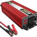IERBJ 1100W Power Inverter, DC 12V to AC 110V, 2600W Peak Power, LED Display, Pure Sine Wave,Cooling Fan,for Vehicles,Car,RV,Truck,Ship