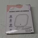 DESCHEN Rechargeable Travel Makeup Vanity Mirror with Lights and Magnification, Portable 1X/10X Magnifying Mirror with 3 Color Light, Lighted Makeup Mirror with Magnification, Folding LED Desk Mirror (White)