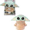 Mattel Star Wars Jumping Grogu Plush Toy with Jump Action & Sounds, Soft Doll Inspired by Star Wars Mandalorian Book of Boba Fett