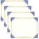 Empire Blue, Gold & White Parchment Certificate Papers - Pack of 100, Laser & Inkjet Printer Compatible, for Office, Business Awards, Graduation, School Diplomas, 8-1/2" x 11" on 60 lb. Text Stock