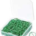 MECCANIXITY 150 Pieces Metal Paper Clip Drop-Shaped with Box 1 Inch Light Green for Crafts Organize Office Home