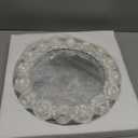 Gold Mirror Tray, Round Bathroom Countertop Gold Tray for Vanity, Tray for Dresser Decor, Perfume and Lotion Organizer (White, 7.48 in)