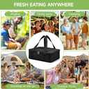 Chilled Portable Snackle Box container, Divided Serving Tray, Beach Essentials Insulated Container with Reusable Ice Pack & Bag Keep Food Hot or Cold On the Go for Adult