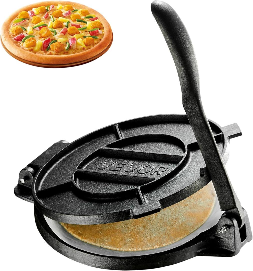 VEVOR Tortilla Press 12 In Cast Iron Roti Maker and Tortilladora Heavy Duty