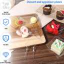 200 Pcs Mini Appetizer Plates with Spoons Forks, Clear Plastic Dessert Plates Small Disposable Appetizer Plate for Dessert Sauce Snacks, for Party Birthday Wedding