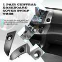 1 Pair Central Dashboard Cover Strip Trim Left and Right Compatible with 2006-2012 Toyota RAV4 Base Limited EV Sport Replaces 55413-42070-B0 55412-42060-B0