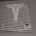 LilyCoco Women's 3/4 Sleeve Striped V Neck T Shirts Tunic Casual Button Shirt Black X-Large (White, XL)