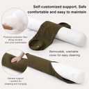 Long Bolster Pillow for Bed – Soft Corduroy Body Pillow for Adults, Ergonomic Full-Length Support for Better Sleep,39 x 7.87 Inches,Martini 0live