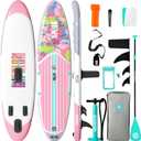 Niphean Inflatable Stand Up Paddle Board with SUP Accessories, Anti-Slip EVA Deck, 106 Inflatable Paddle Boards for Adults & Youth of All Skill Levels (Blossom Symphony)