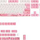 GTSP 104 Pink Keycaps Cute Japanese Custom Gaming keycap Set of Dye-Sub OEM Profile for Cherry Mx Gateron Kailh Switch 87/104 60% Mechanical Keyboard (Pink)