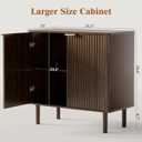 IKALIFE Sideboard Buffet Cabinet with Storage 31.5" Walnut
Modern Fluted Accent Credenza with Doors, Wood Coffee Bar Console Table for Living Room, Dining Room, Kitchen or Entryway