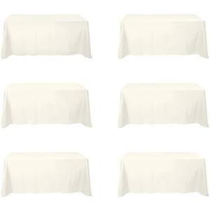 Amazon.com: BRILLMAX 6 Pack Ivory Tablecloths for 6 Foot Rectangle Tables 90 x 132 Inch - 6ft Rectangular Bulk Linen Polyester Fabric Washable Cloth Cover for Wedding Reception Banquet Birthday Party: Home & Kitchen
