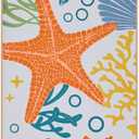 2' x 6' Washable Indoor Outdoor Runner Rug for Hallway, Kitchen, Outdoor, Stain Resistant, Easy Clean, Orange Coastal Runner Rug for Indoor, Patio, Deck, Porch, Kitchen, Hallway, Laundry Room