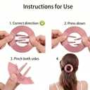 2 Pcs Flexible Flat Hair Clips for Women, Glossy Non-Slip Flat Claw Clips for Thick Hair, Easy Grip French Hair Barrettes, No Crease Styling Accessories for Thin Long Hair (2, Black + Pink)