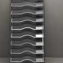 10 Pockets Mesh Hanging Wall File Holder Organizer Wall Mounted Paper Magazine Rack, Silver