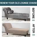 FantasDecor Chaise Lounge Cover Stretch Armless Chair Slipcover for Living Room Indoor Bedroom Soft Jacquard Fabric Machine Washable, Sand