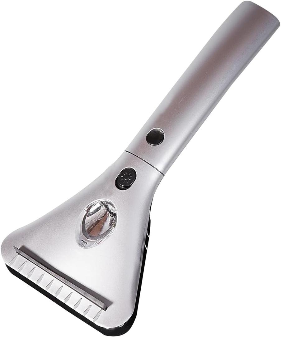 Zento Deals Heated Car Window Snow/Ice Scraper with Light - Extendable 12V LED Light with 15.8 feet Long Cord, 1 Pack