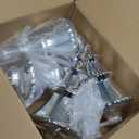 Lanpn 4 Pcs 6" Outdoor LED Ornament, Large Christmas Battery Powered Ball Lights, Xmas Tree Sphere Bulb Decor with Dark Sensor, Christmas Lighted Ornaments for Lawn Garden Yard Patio, Silver