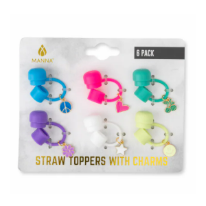 Manna Straw Toppers With Charms 10 Pieces Only