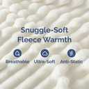 Super Soft Fleece Blanket Throw Size - Fleece Throw Blanket for Bed, Couch & Chair - Cozy, Warm & Breathable - All Season Fuzzy, Cute Decor, Microplush Bedding for Women, Men & Teens - 50x60, Ivory