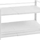 Cabinet Shelf Organizer, Expandable Kitchen Counter Shelf with Tilt & Height Adjustable, Storage Riser for Cupboard, Countertop, Pantry, Spice, Coffee Station, Under Sink, Desktop, Heavy-Duty Metal