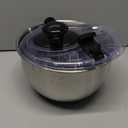 Stainless Steel Salad Spinner, 4.8 Qt Vegetable Washer, BPA-Free Lettuce Dryer with Crank Design, Dishwasher Safe, Non-Slip Base - Transparent Lid