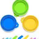WePet Pet Food Can Covers, Silicone Lids, BPA Free, Dishwasher Safe, Fit Most Standard Size Canned Cat and Dog Food, 3oz/5.5oz/12.5oz/13.2oz, Golden Yellow/Lime Green/Royal Blue