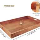 28 x 18 Inches Extra Large Rectangle Cherry Wood Ottoman Tray with Handles, Serve Tea, Coffee or Breakfast in Bed, Classic Wooden Decorative Serving Tray