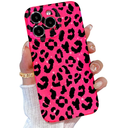 TURYXIA Compatible with iPhone 15 Pro Case Glitter Hot Pink for Girls Women Girly Cute Cheetah Pattern Bling Sparkly Soft Phone Case Cover, Black Leopard Pack of 2