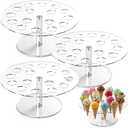 3 PCS Acrylic Ice Cream Cone Holder, 16 Holes Cupcake Display Stand, Clear Food Grade Display Rack for Cotton Candy, Sushi, Popcorn, Parties & Events