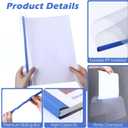 Thenshop 100 Pcs Clear Report Covers with Sliding Bars Sliding Bar File Folder Binder Plastic Report Folder for File Paper Book Resume Letter Office, 30 Sheet Capacity(Blue)