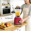 Professional Blender | 8-Cup Big Capacity | Powerful 25,000RPM Motor | Smoothies, Shakes, and Frozen Drinks Blender | BPA-Free & Dishwasher-Safe | Red