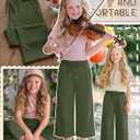 Halfchet Girls Capri Pants Wide Leg Sweatpants Baggy Cropped Pants Loose Fit Casual Basic Capris with Pockets for Ages 5-14