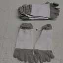 VWELL Cotton Toe Socks Five Finger Socks No Show Crew Athletic Running Socks 4 Pairs,Size 7-11