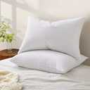 Peace Nest Set of 2 Premium Goose Feather Down Bed Pillows with 233TC Cotton Cover, Medium, King