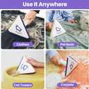 Multi-Use Pet Hair Removal Tool: DELOMO Handheld Fur Rake Scraper  Metal Side for Deep Cleaning on Carpets, Rugs & Car Mats, and Rubber Side for Gentle Cleaning on Couches  Ideal for Pet Homes