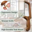 Miori Bread Slicer for Homemade Bread & Sourdough Bread Knife, Serrated Stainless Steel Blade, Wooden Handle for Even Slicing