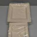 GreenWorks 6 inch and 8 inch Heavy-duty Compostable Plates (each 50 Count), 100 Count Bagasse and Bamboo Fiber Disposable Paper Plates