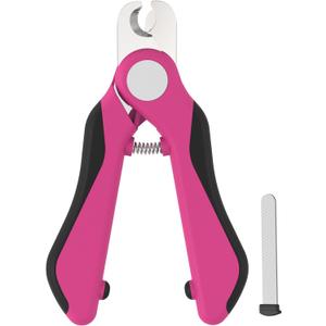 Swihauk Heavy Duty Dog Nail Clippers and Trimmers, Professional Pet Nail Horse Clippers with Nail File for Dogs Cats Small Animal, Claw Clippers with Safety Guard to Prevent Over-Cutting, Pink
