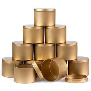 Candle Tins 12 Pcs 8 oz Premium Matte Full Golden Candle Jars Bulk Empty Candle Containers