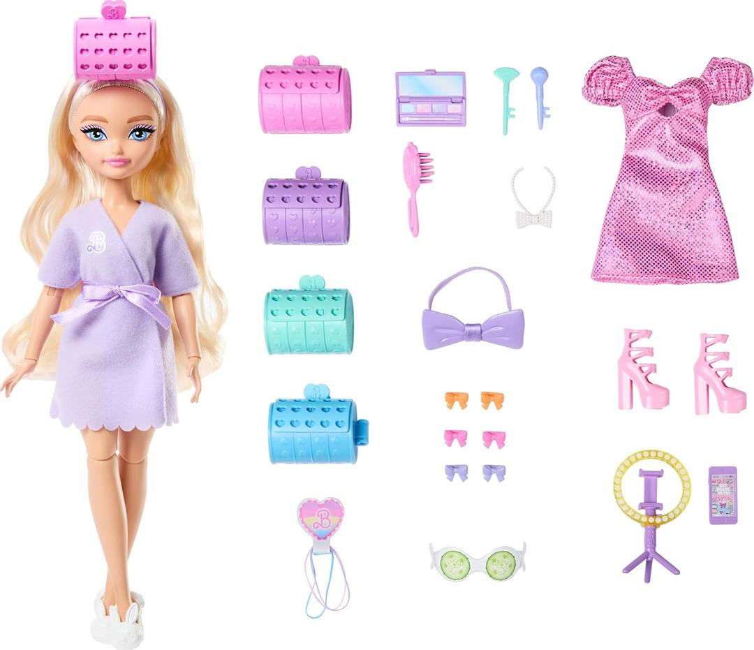 Barbie Dream GET Ready Malibu Fashion Doll with Stylized Hair, Including Surprise Hair Accessories & 15+ Looks